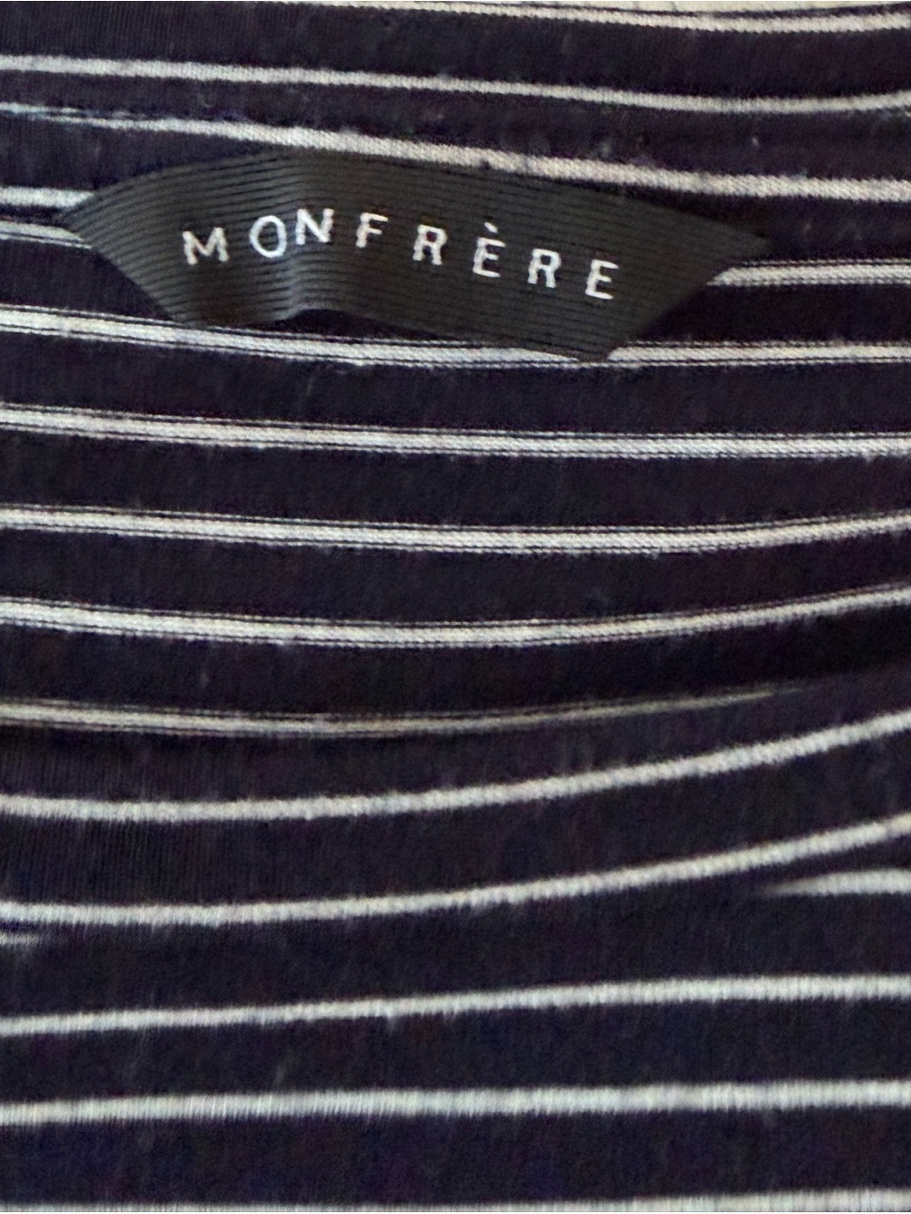 Monfrere Navy and White Striped T shirt